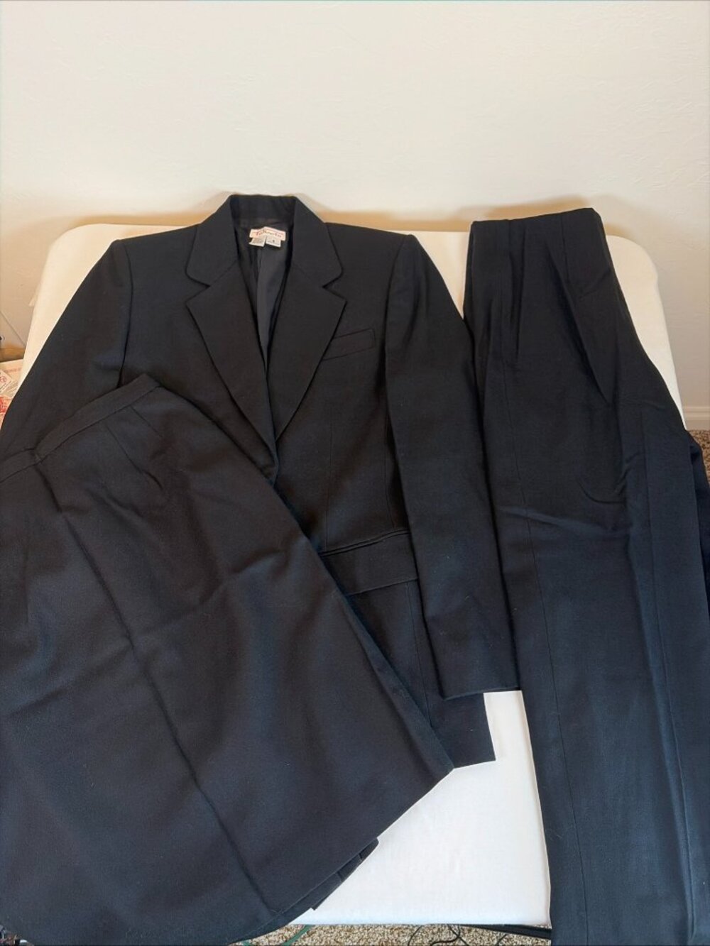 Talbots Wool 3 Piece Jacket, Pants & Skirt Suit Women's 6 Black